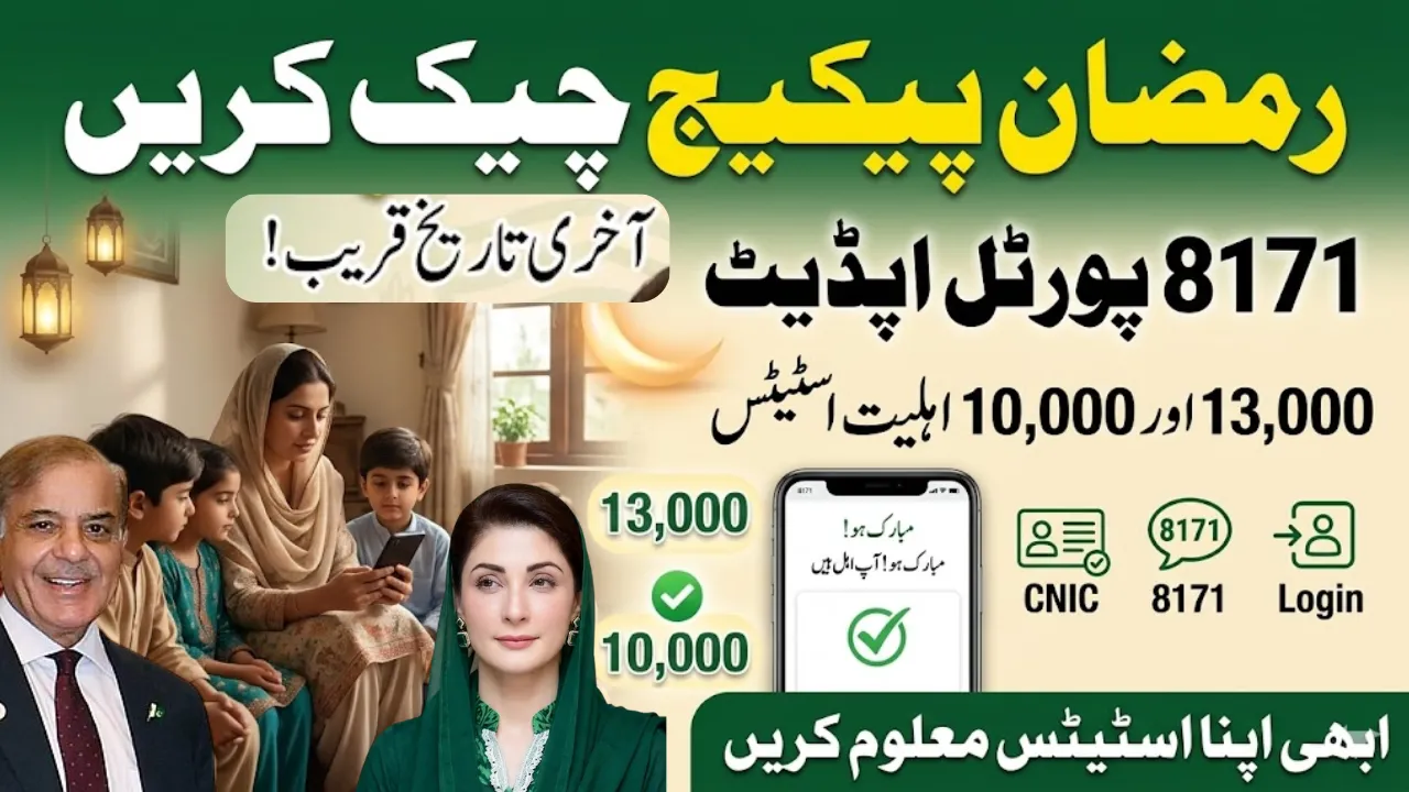 8171 Ramzan Package Check PM Rs13000 and CM Rs10000 Eligibility Status